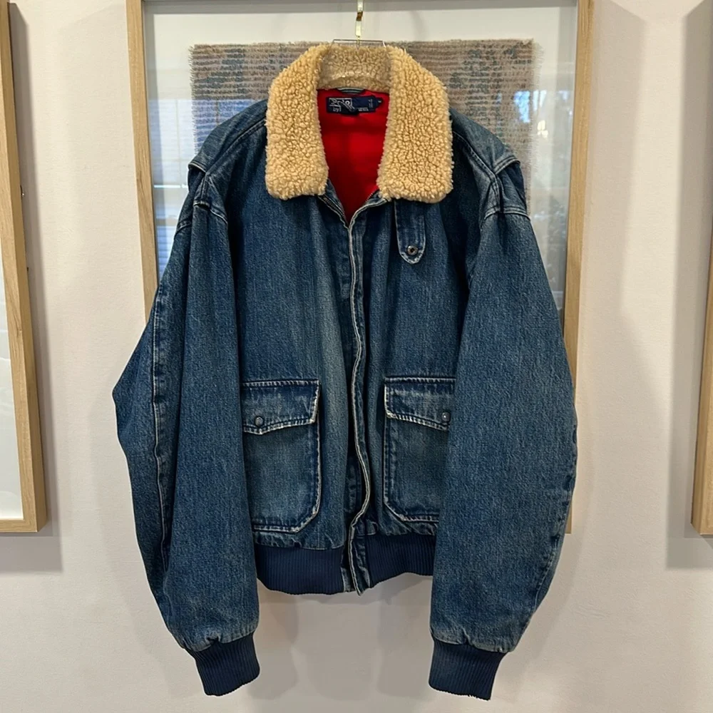 ジャケット・アウター 90s POLO Ralph Lauren A-2 Flight Jacket Polo Ralph Lauren Leather A-2 Bomber Flight Jacket Graphic Crest